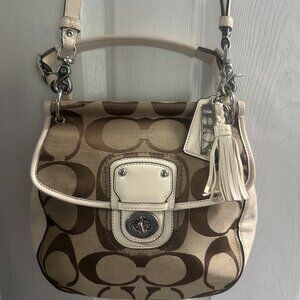 Coach Vintage Signature Chalk White Leather Crossbody Handbag TAG!!